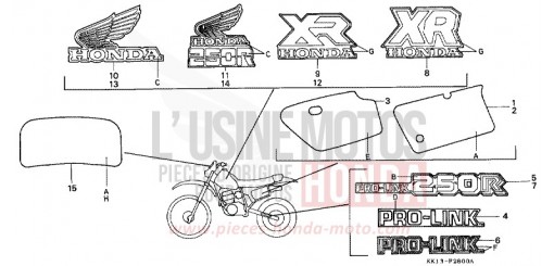 EMBLEMA/MARCHIO (XR250RE/RF/RG/RH) XR250RF di 1985